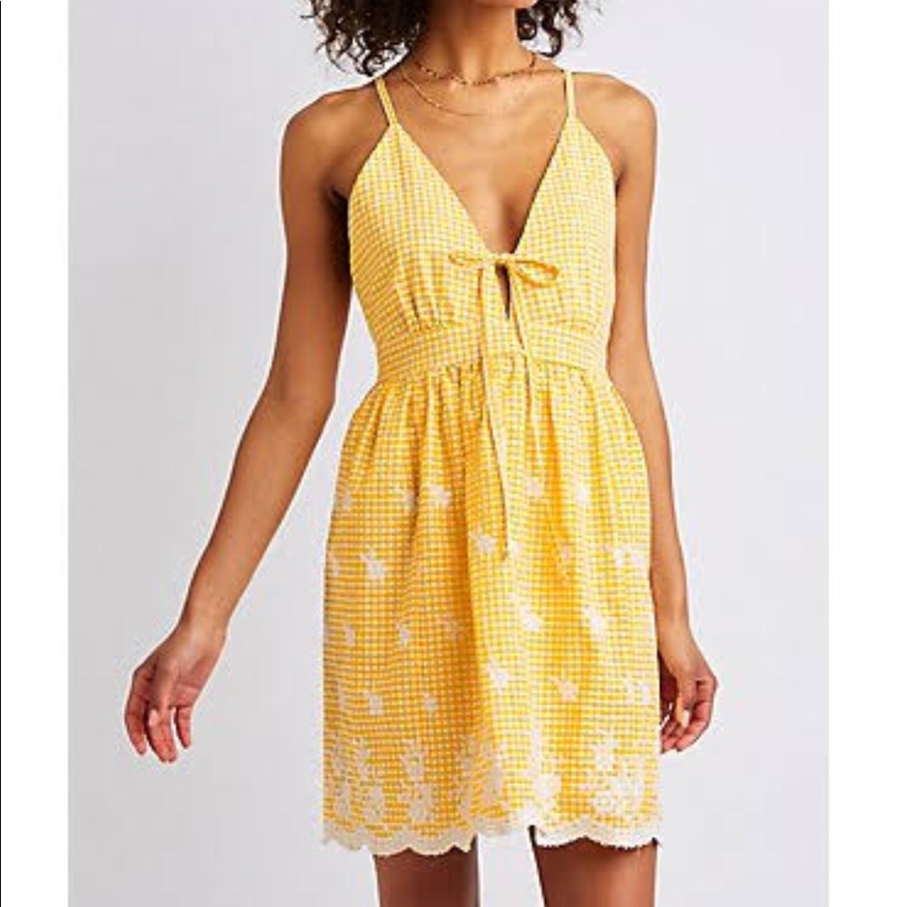 Yellow mini dress NWOT